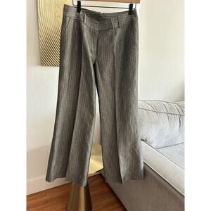 Vintage Express Linen Blend Pinstripes Y2K Pants Size 6 Wide Leg🌸